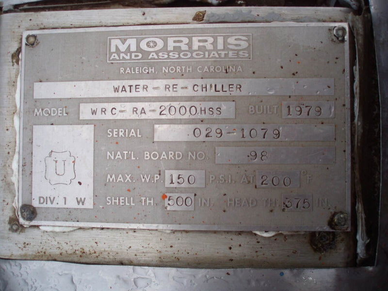 Morris & Associates Water Chiller - 85 Tons - 282 Sq. Ft. Morris and Associates 