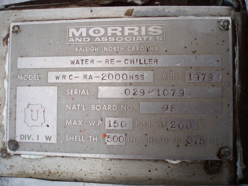 Morris & Associates Water Chiller - 85 Tons - 282 Sq. Ft. Morris and Associates 