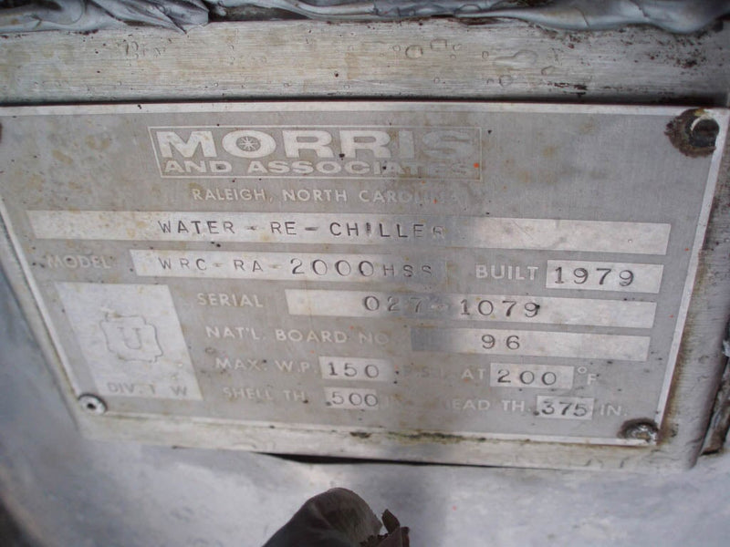 Morris & Associates Water Chiller - 85 Tons - 282 Sq. Ft. Morris and Associates 