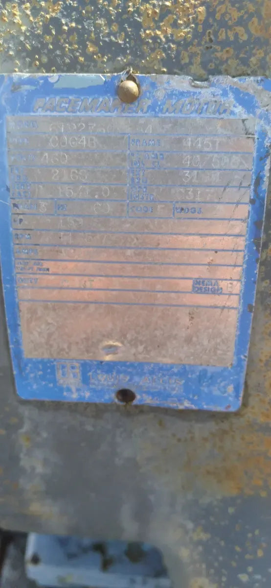 Motor Marcapasos 6192760-F-4 (150 HP, 1185 RPM, 460 V)