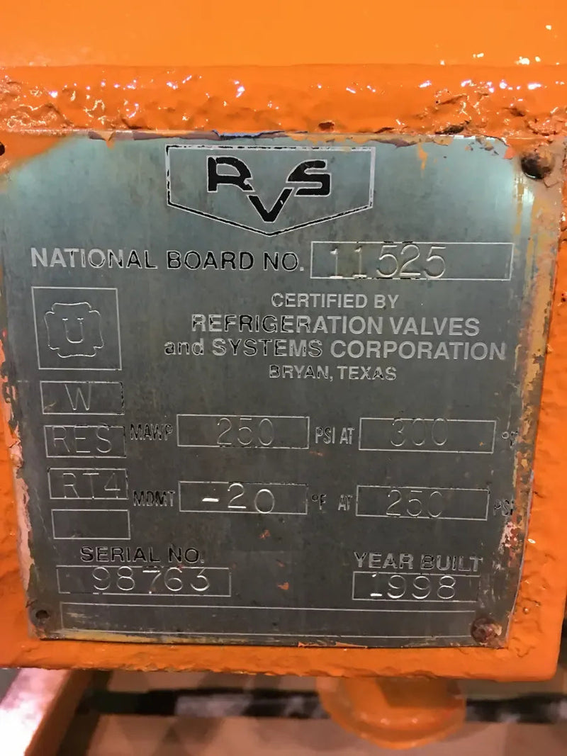RVS Horizontal Ammonia Receiver ( 24in. X 72in. 172 Gallons)
