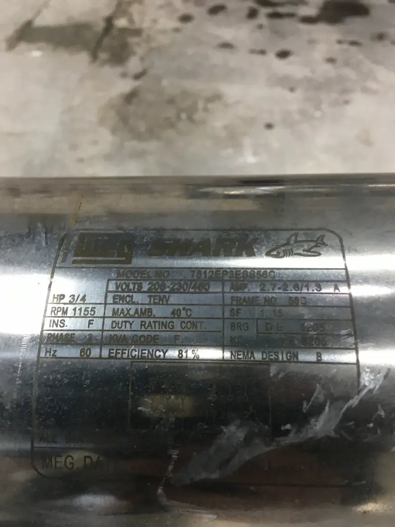 Motor Weg Shark 7512EP3ESS56C (0,75 CV, 1155 RPM, 206-230/460 V)