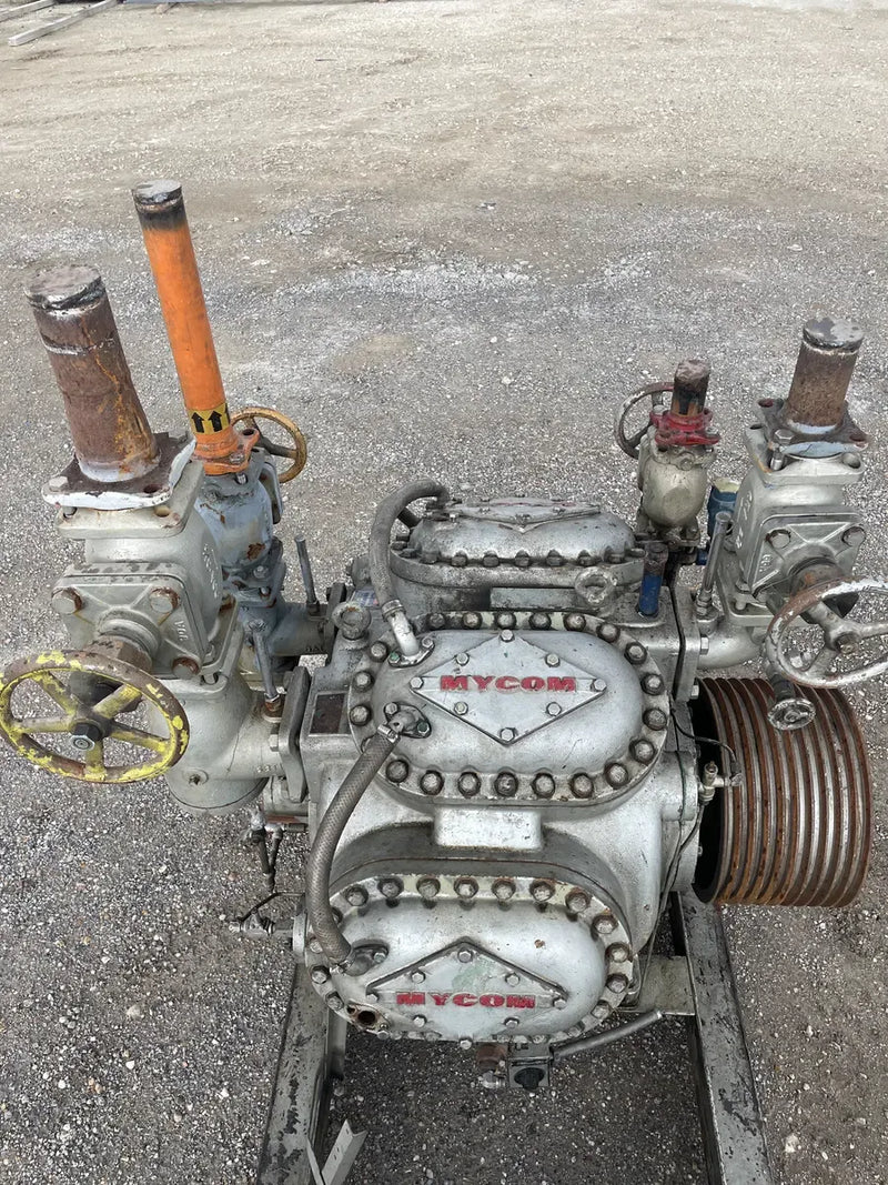 Mycom N62B 8-Cylinder Reciprocating Compressor Package (100 HP 230/460 V, Belt Driven)