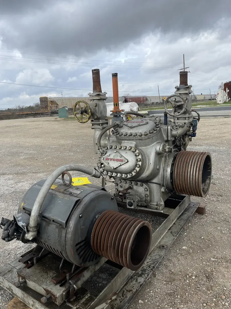 Mycom N62B 8-Cylinder Reciprocating Compressor Package (100 HP 230/460 V, Belt Driven)