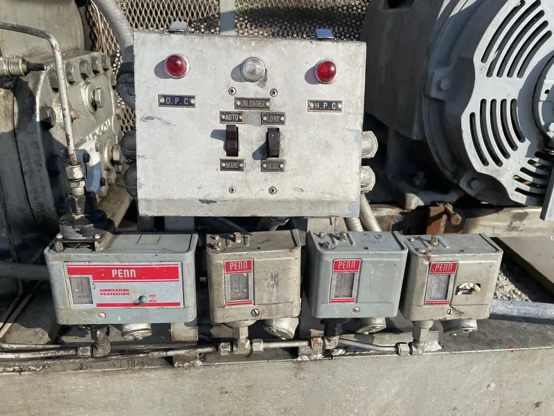 Mycom N4B 4-Cylinder Reciprocating Compressor Package (75 HP 230/460 V, Belt Driven)