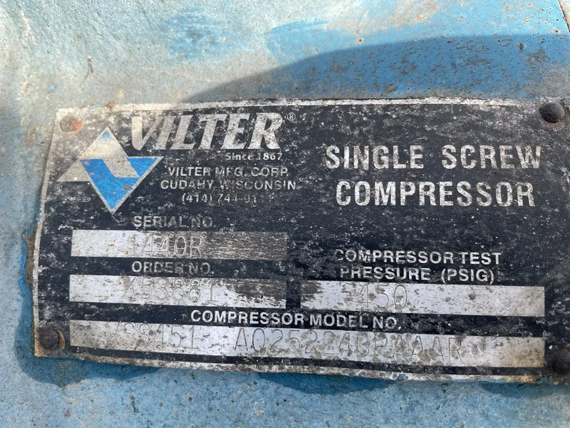 Paquete de compresor de tornillo rotativo Vilter (COMPRESOR DE TORNILLO FALTANTE, 200 HP 460 V, panel de control micro)