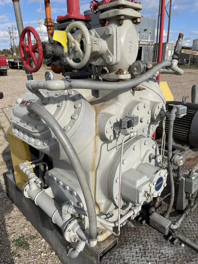 Mycom N4WB 4-Cylinder Reciprocating Compressor Package (MISSING COMPRESSOR, 60 HP 260/460 V, Belt Driven)
