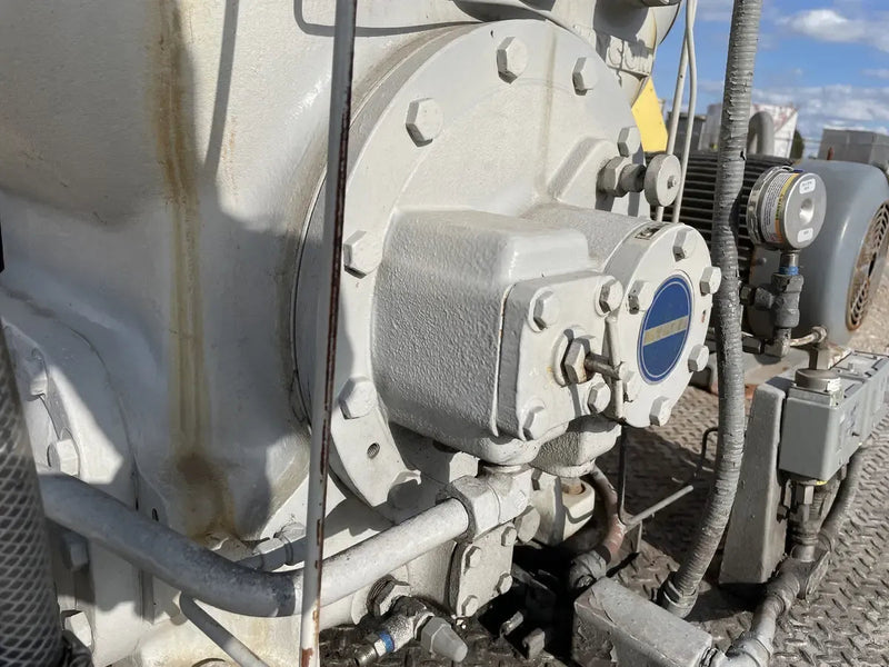 Mycom N4WB 4-Cylinder Reciprocating Compressor Package (MISSING COMPRESSOR, 60 HP 260/460 V, Belt Driven)