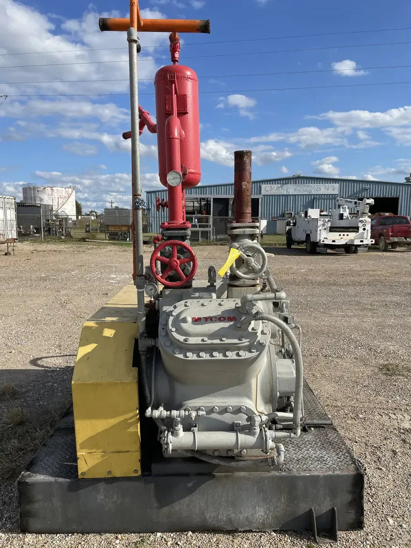 Mycom N4WB 4-Cylinder Reciprocating Compressor Package (MISSING COMPRESSOR, 60 HP 260/460 V, Belt Driven)