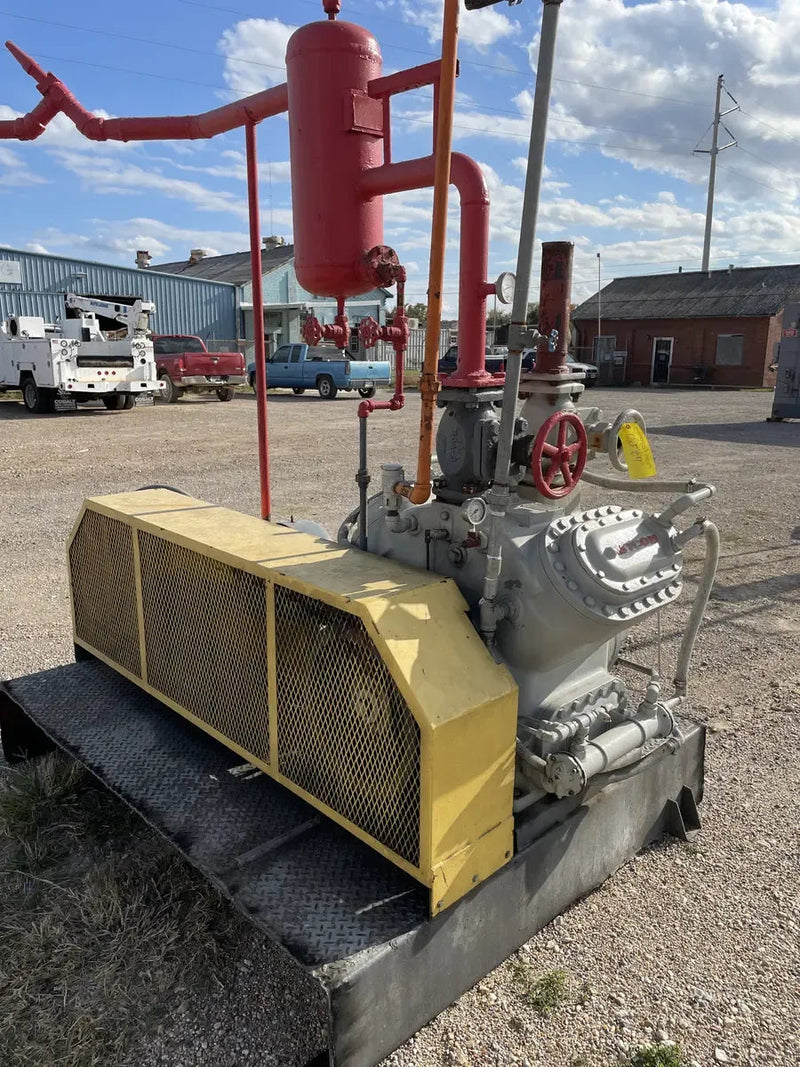Mycom N4WB 4-Cylinder Reciprocating Compressor Package (MISSING COMPRESSOR, 60 HP 260/460 V, Belt Driven)