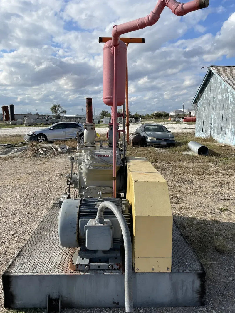 Mycom N4WB 4-Cylinder Reciprocating Compressor Package (MISSING COMPRESSOR, 60 HP 260/460 V, Belt Driven)
