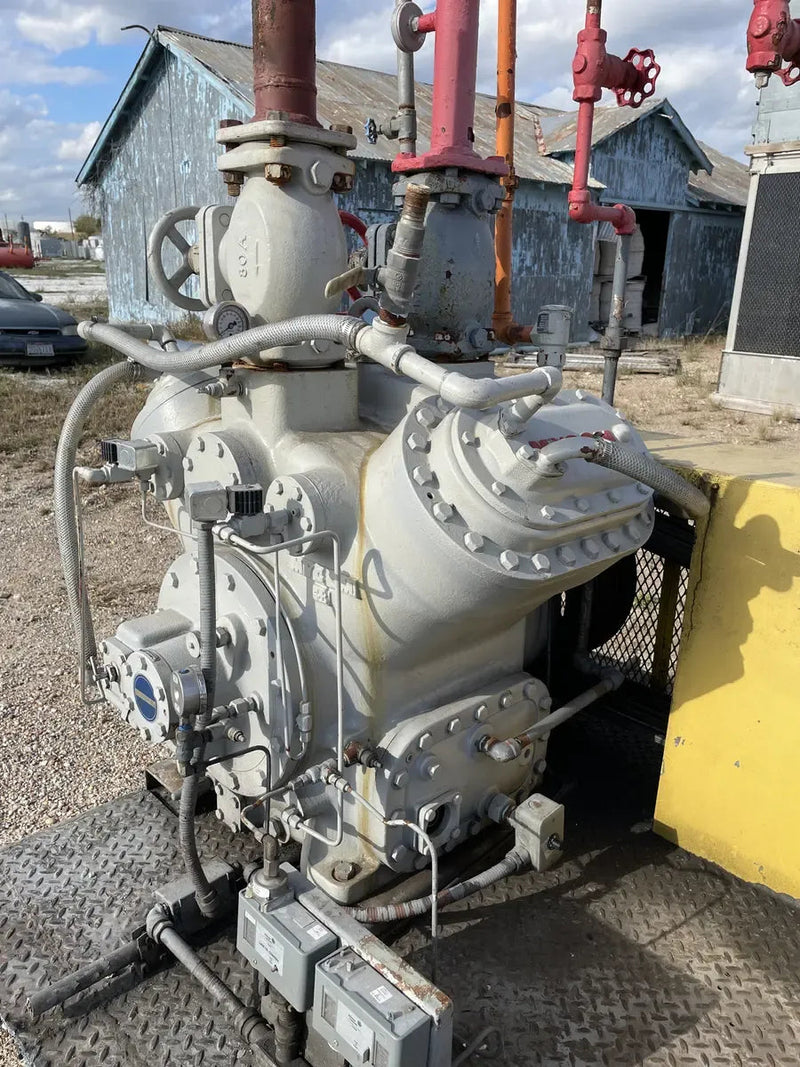 Mycom N4WB 4-Cylinder Reciprocating Compressor Package (MISSING COMPRESSOR, 60 HP 260/460 V, Belt Driven)