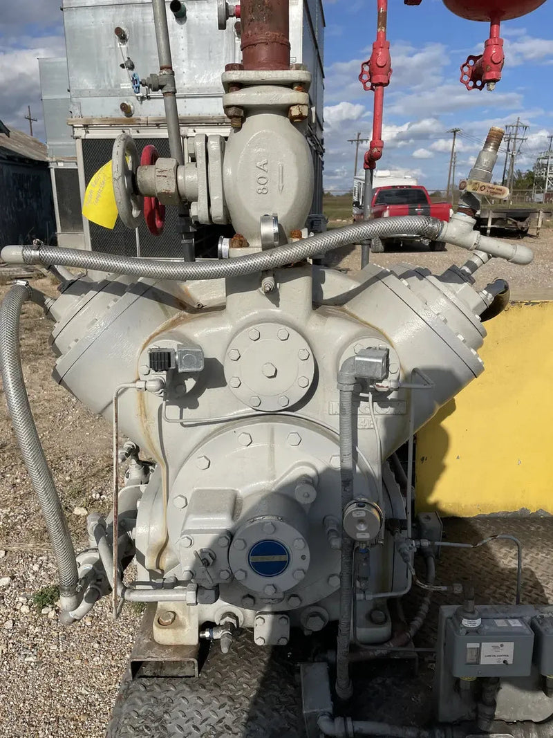 Mycom N4WB 4-Cylinder Reciprocating Compressor Package (MISSING COMPRESSOR, 60 HP 260/460 V, Belt Driven)