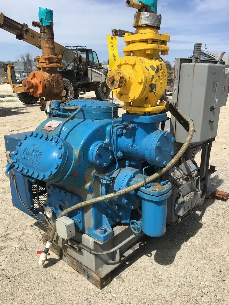 Vilter 456 6-Cylinder Reciprocating Compressor Package (100 HP 230/460 V, Belt Driven)