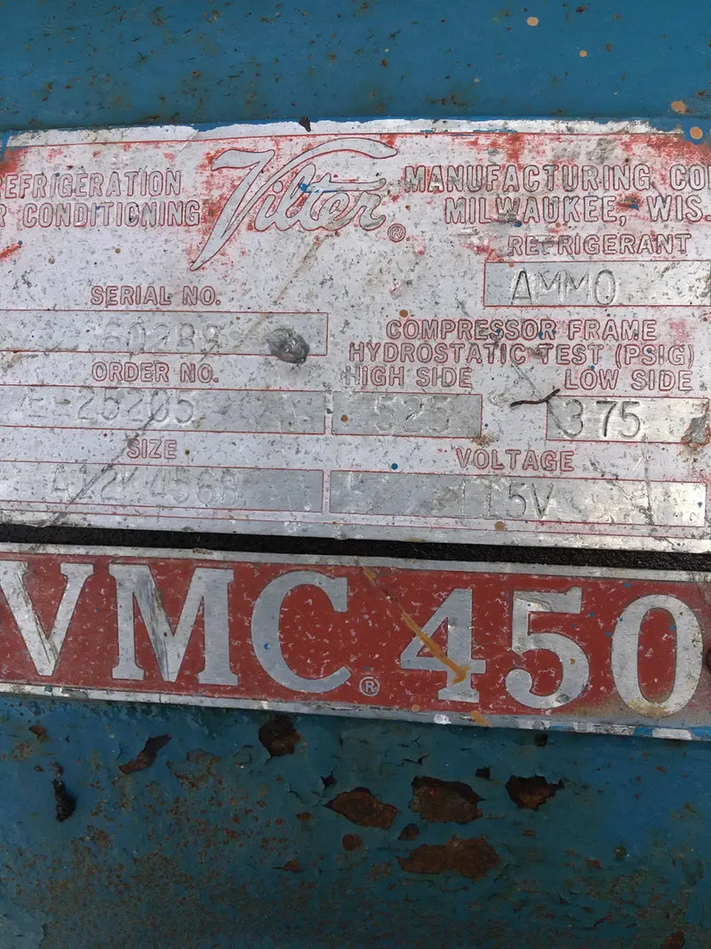 Vilter 456 6-Cylinder Reciprocating Compressor Package (100 HP 230/460 V, Belt Driven)