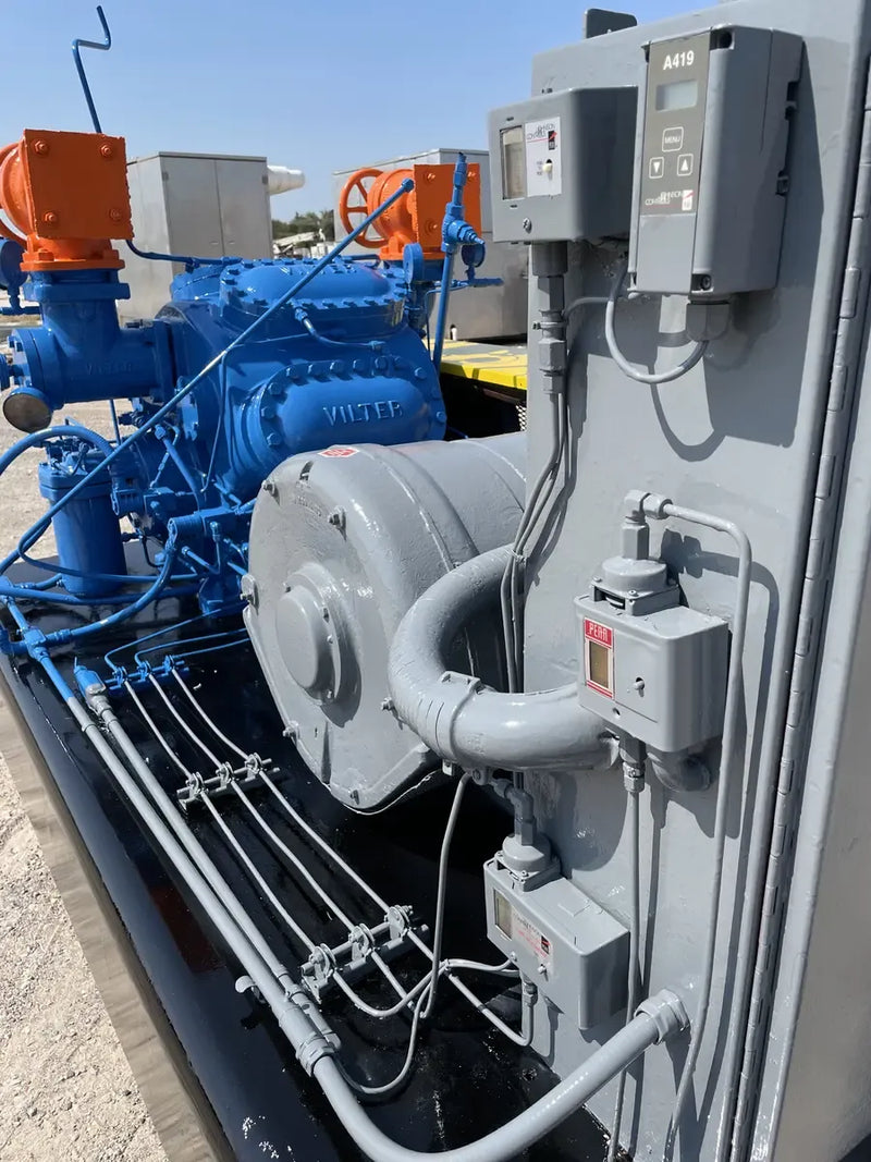 Vilter 448 8-Cylinder Reciprocating Compressor Package (100 HP 460 V, Belt Driven)
