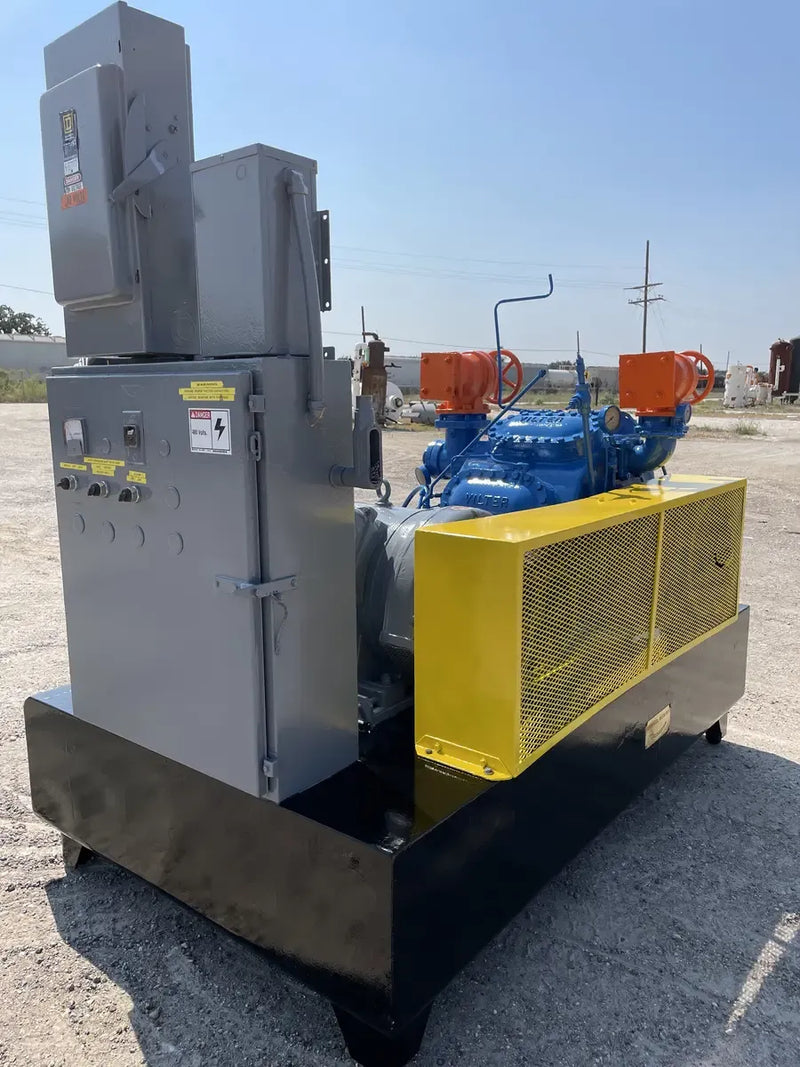 Vilter 448 8-Cylinder Reciprocating Compressor Package (100 HP 460 V, Belt Driven)
