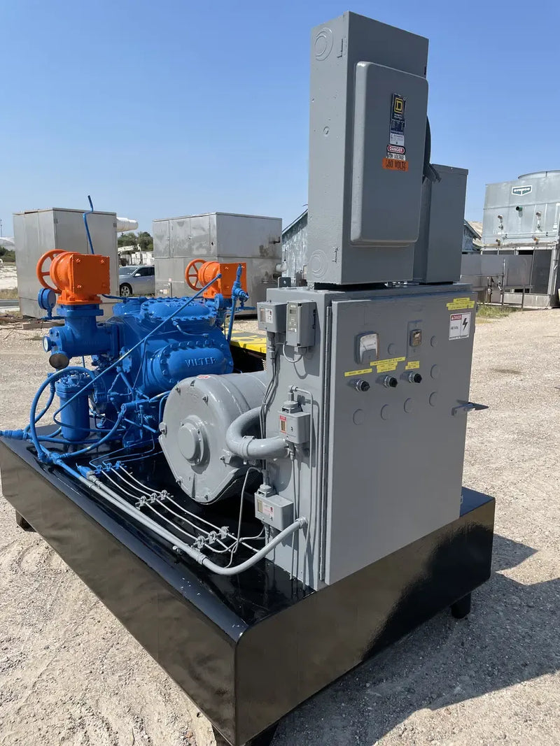 Vilter 448 8-Cylinder Reciprocating Compressor Package (100 HP 460 V, Belt Driven)