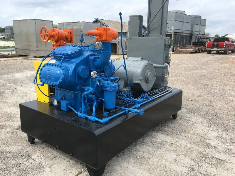Vilter 448 8-Cylinder Reciprocating Compressor Package (100 HP 460 V, Belt Driven)