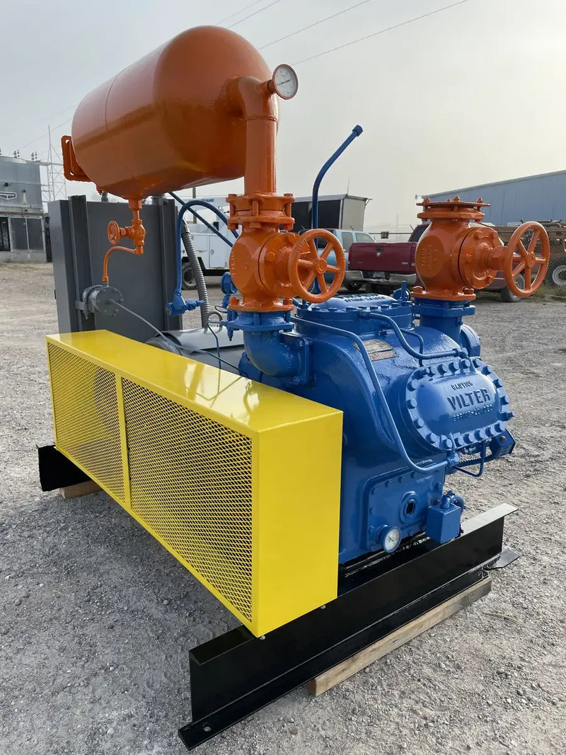 Vilter 456 6-Cylinder Reciprocating Compressor Package (125 HP 460 V, Belt Driven)