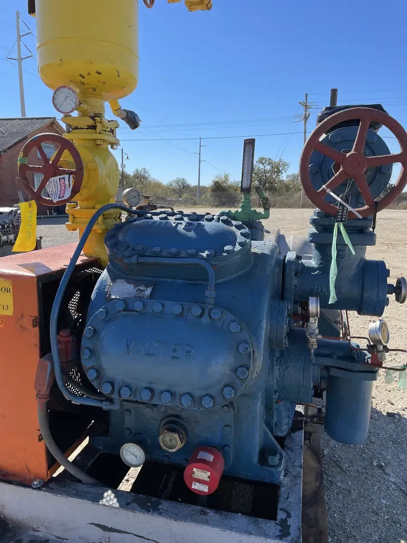 Paquete de compresor alternativo Vilter 448 de 8 cilindros (100 HP 208-220/440 V, accionado por correa)