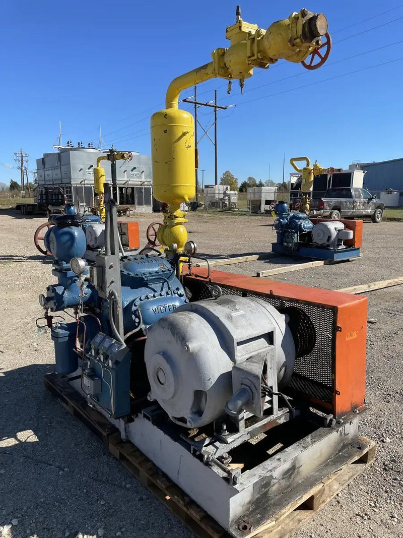 Paquete de compresor alternativo Vilter 448 de 8 cilindros (100 HP 208-220/440 V, accionado por correa)