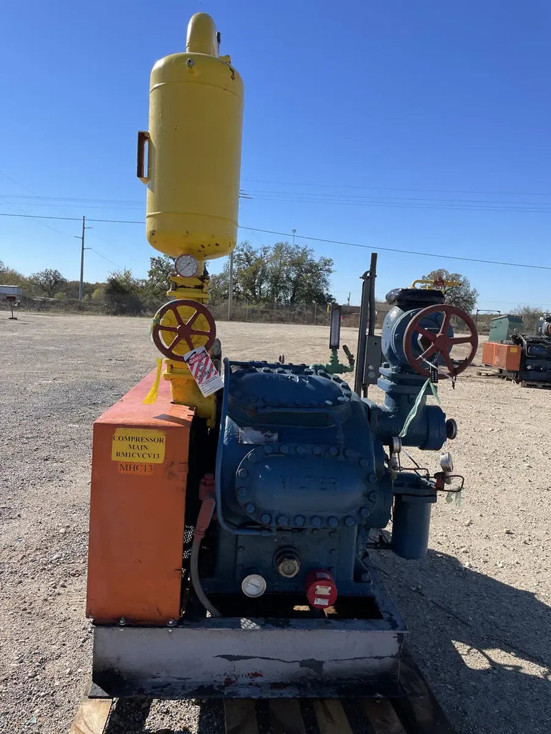 Paquete de compresor alternativo Vilter 448 de 8 cilindros (100 HP 208-220/440 V, accionado por correa)