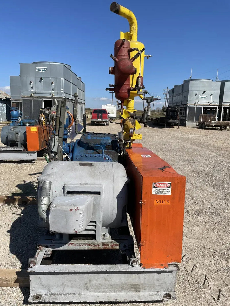 Vilter 448 8-Cylinder Reciprocating Compressor Package (100 HP 208-220/440 V, Belt Driven)