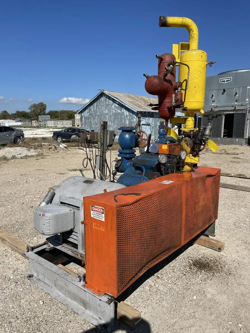 Vilter 448 8-Cylinder Reciprocating Compressor Package (100 HP 208-220/440 V, Belt Driven)