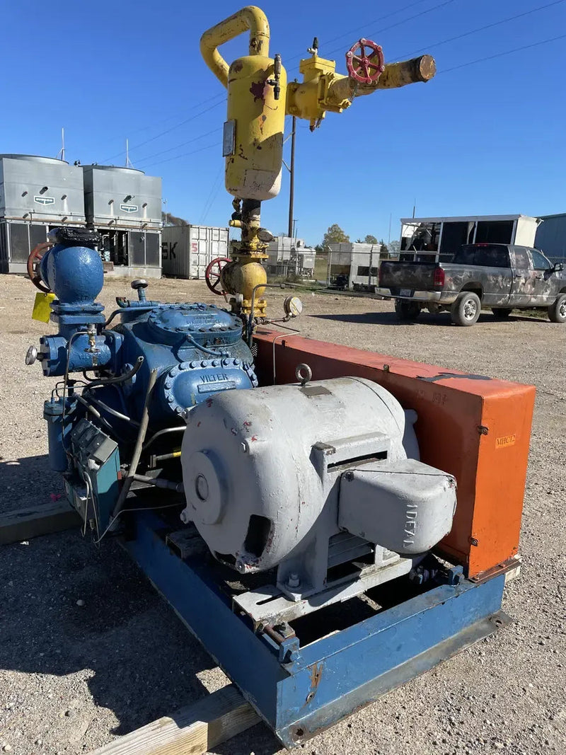 Vilter 448 8-Cylinder Reciprocating Compressor Package (100 HP 208-236/118 V, Belt Driven)
