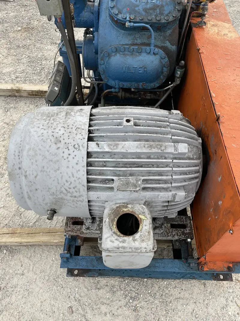 Vilter 448 8-Cylinder Reciprocating Compressor Package (100 HP 230/460 V, Belt Driven)