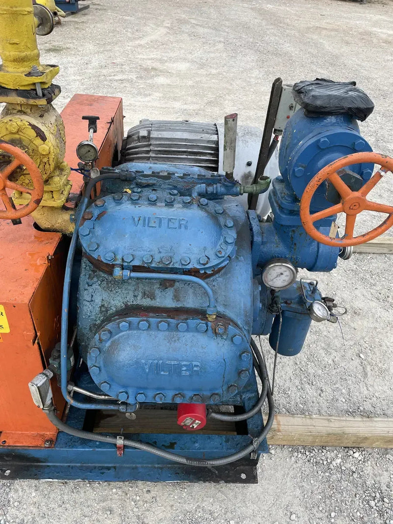 Vilter 448 8-Cylinder Reciprocating Compressor Package (100 HP 230/460 V, Belt Driven)