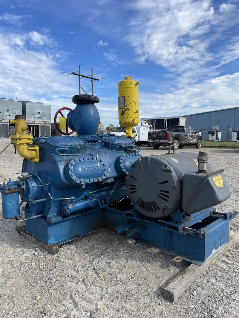 Vilter 4416 16-Cylinder Reciprocating Compressor Package (200 HP 460 V, Belt Driven)