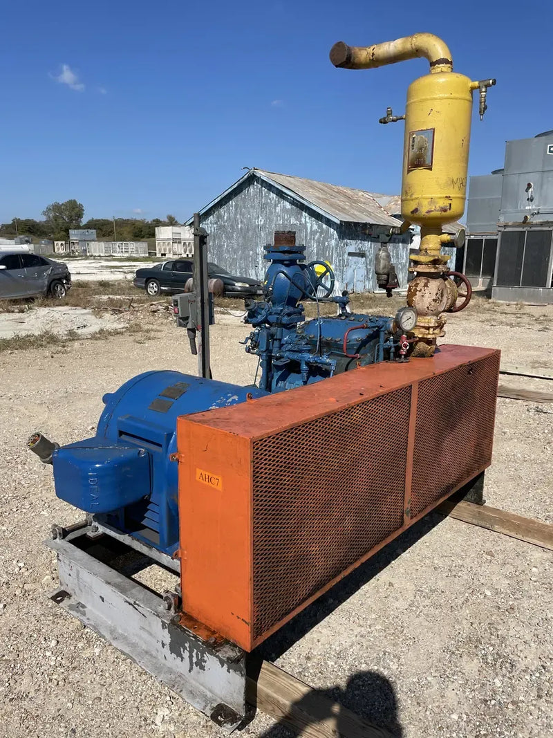 Paquete de compresor alternativo Vilter 448 de 8 cilindros (100 HP 208-220/440 V, accionado por correa)