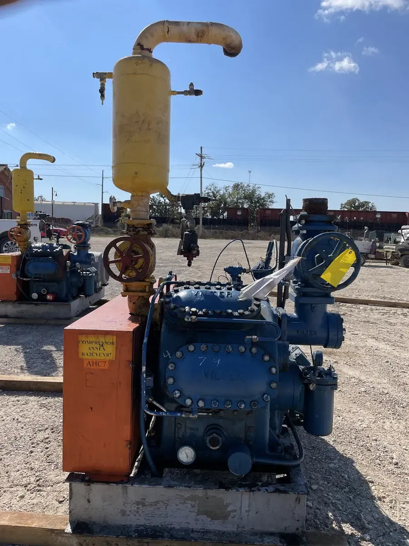 Paquete de compresor alternativo Vilter 448 de 8 cilindros (100 HP 208-220/440 V, accionado por correa)