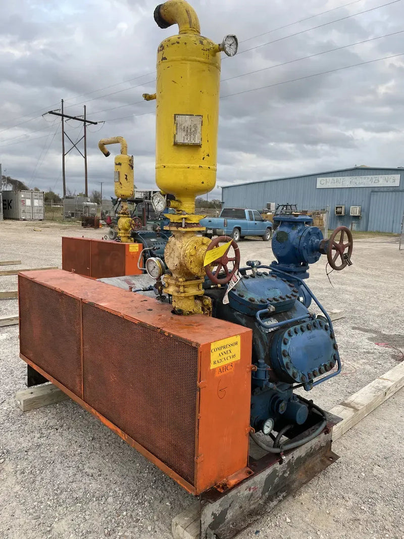 Vilter 448 8-Cylinder Reciprocating Compressor Package (100 HP 208-220/440 V, Belt Driven)