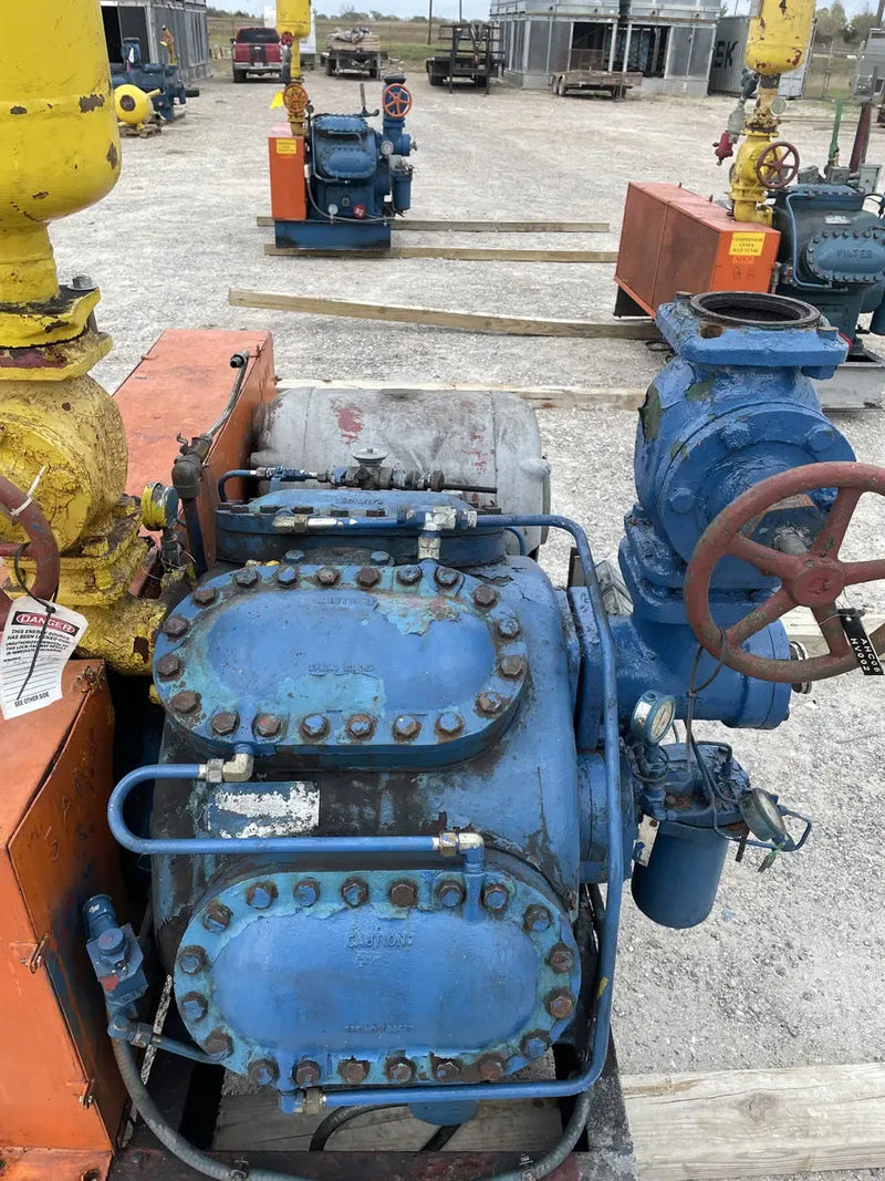 Vilter 448 8-Cylinder Reciprocating Compressor Package (100 HP 208-220/440 V, Belt Driven)