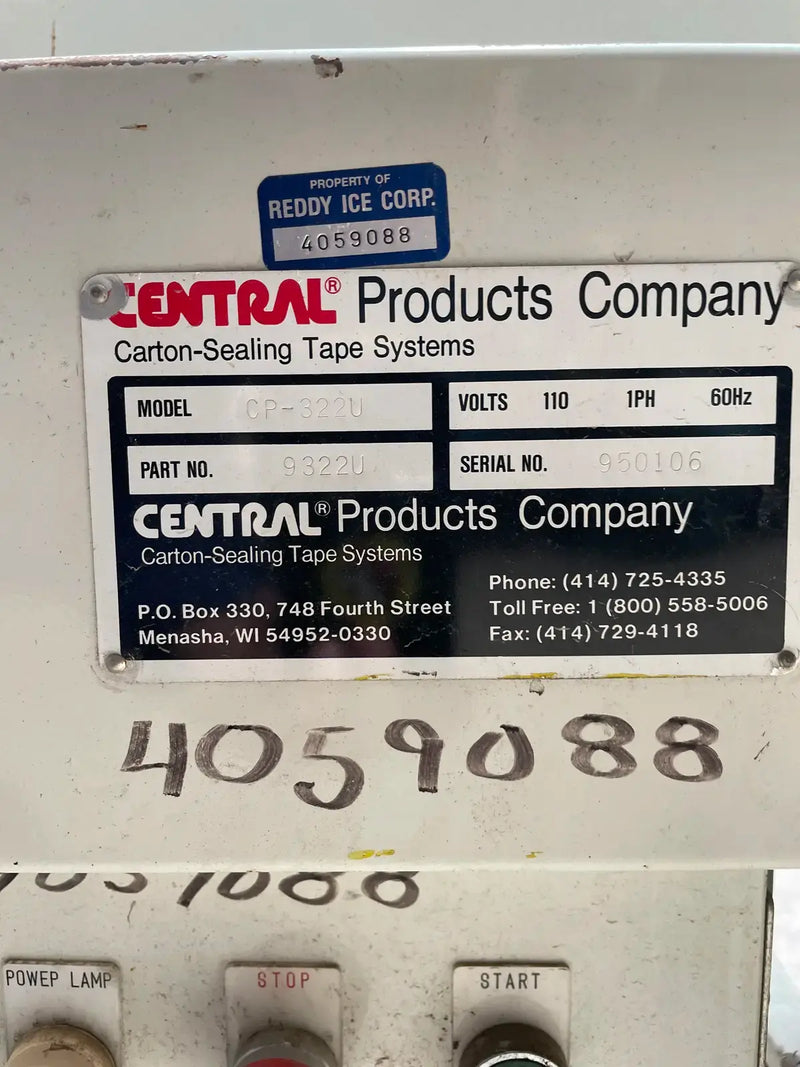 Sistema central de cinta selladora de cajas de cartón