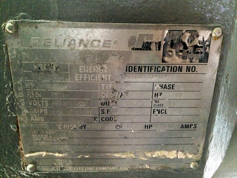 Reliance 4160V Electric Motor - 1000 HP Reliance 