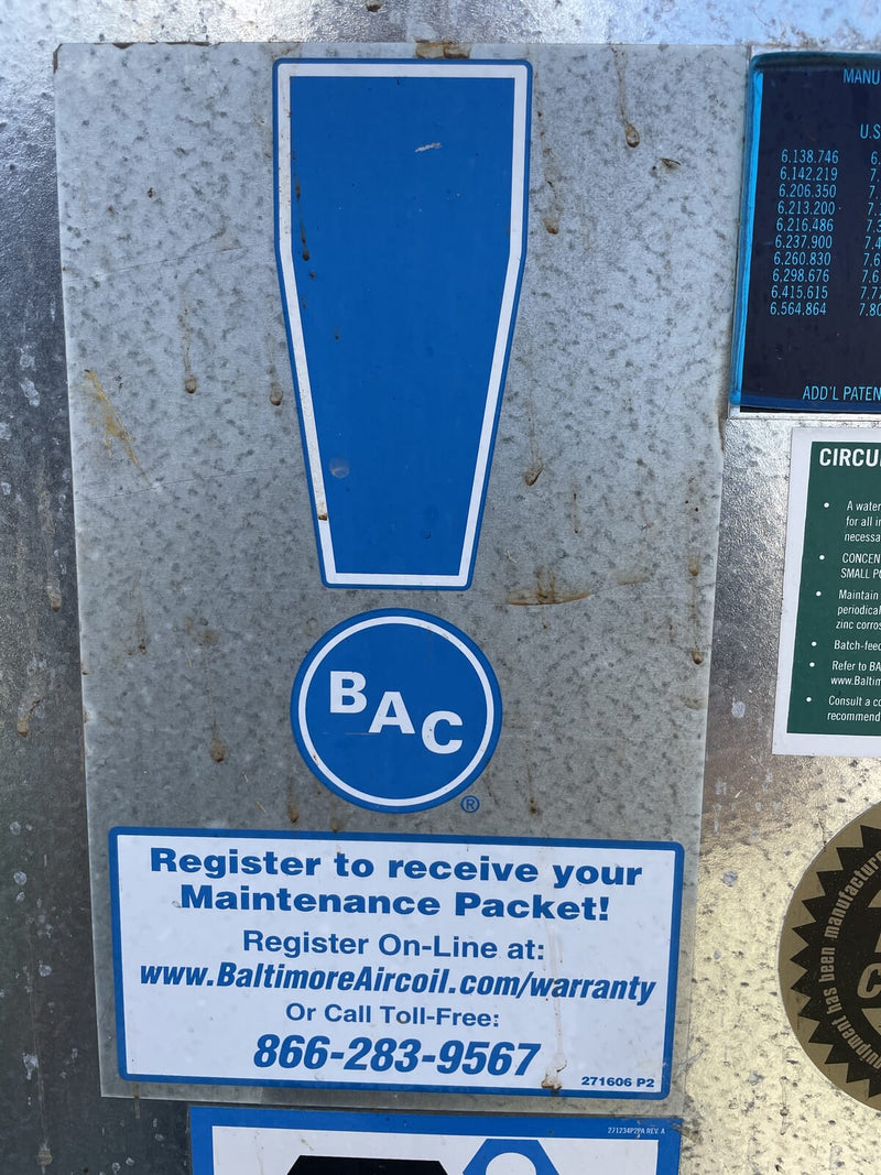 BAC VCA-301A Evaporative Condenser (301 Nominal Tons, 1-15 HP Motor, 1 Tower Unit)