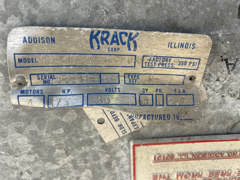Krack DTX4C-1020-HGC-DXF Freon Evaporator Coil- 11 TR, 4 Fans (Low/Medium Temperature)