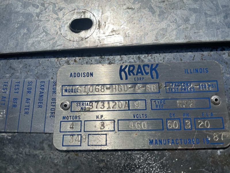 Bobina del evaporador Krack PSLS1068-HGU-4-RBF