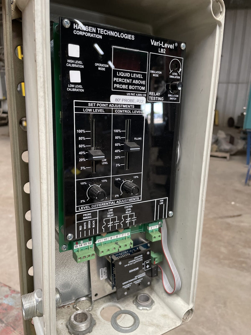 Hansen Technologies LB2-115 Control ajustable de nivel variable líquido (115 voltios, 2 relés)
