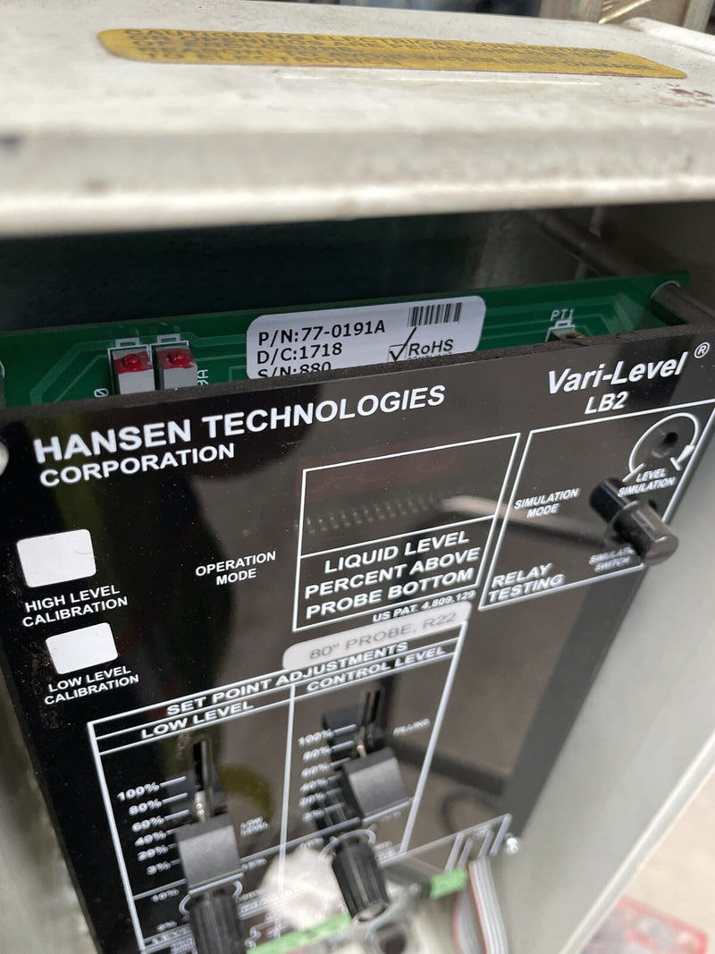 Hansen Technologies LB2-115 Control ajustable de nivel variable líquido (115 voltios, 2 relés)