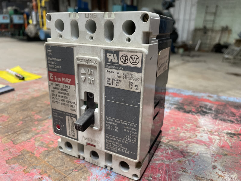 Westinghouse HMCP030H1 Series C Motor Circuit Protector ( 30 Amp, 3 Pole, 600 VAC-250 VDC)