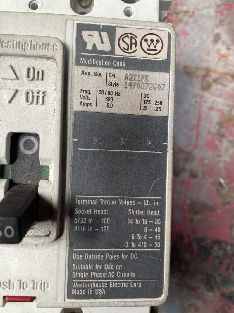 Westinghouse HMCP030H1 Series C Motor Circuit Protector ( 30 Amp, 3 Pole, 600 VAC-250 VDC)