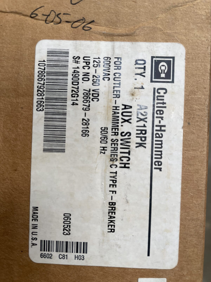 Eaton Cutler-Hammer A2X1RPK Circuit Breaker Auxiliary