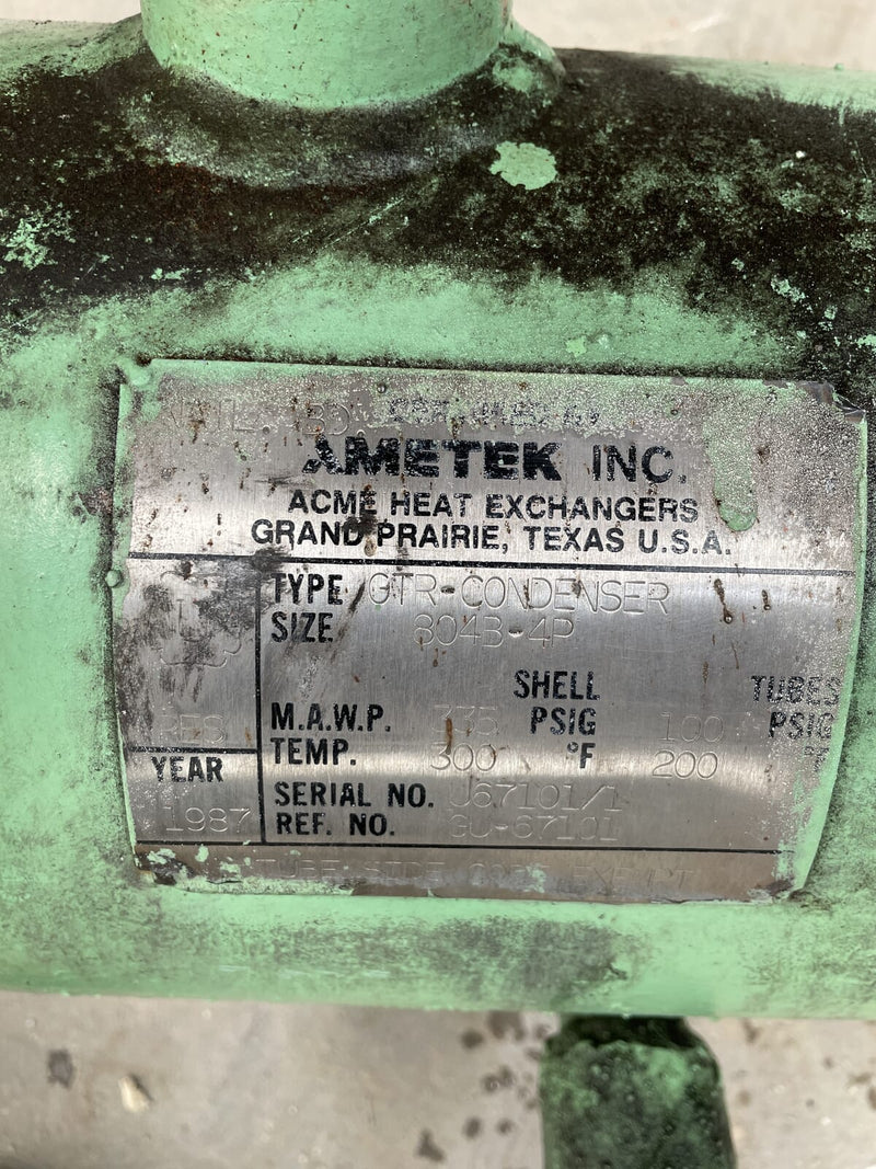 AMETEK GTR-Condenser Shell & Tube Heat Exchanger ( Size - 804B-4P)