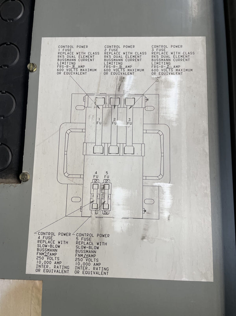 Westinghouse Motor Starter ( 200 HP, 480V, 60Hz)