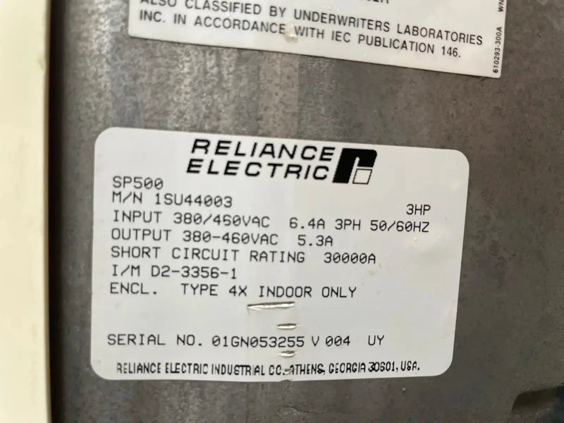 Inversor de frecuencia variable Reliance Electric SP500 Easy Clean Plus sin usar - 3 HP
